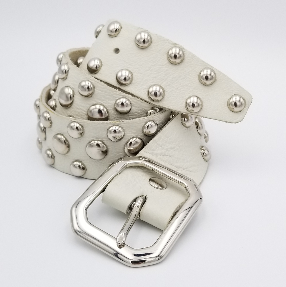 Melamed "Biker" chrome studded leather belt